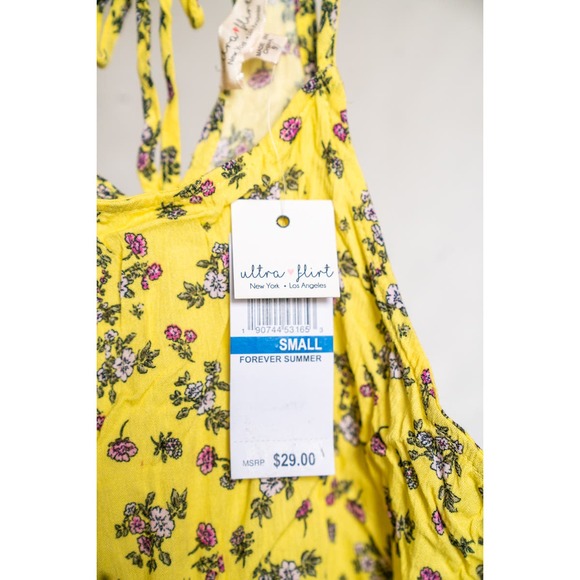 Ultra Flirt - Back-Tie Tank Top, Yellow, Sm - Picture 2 of 4